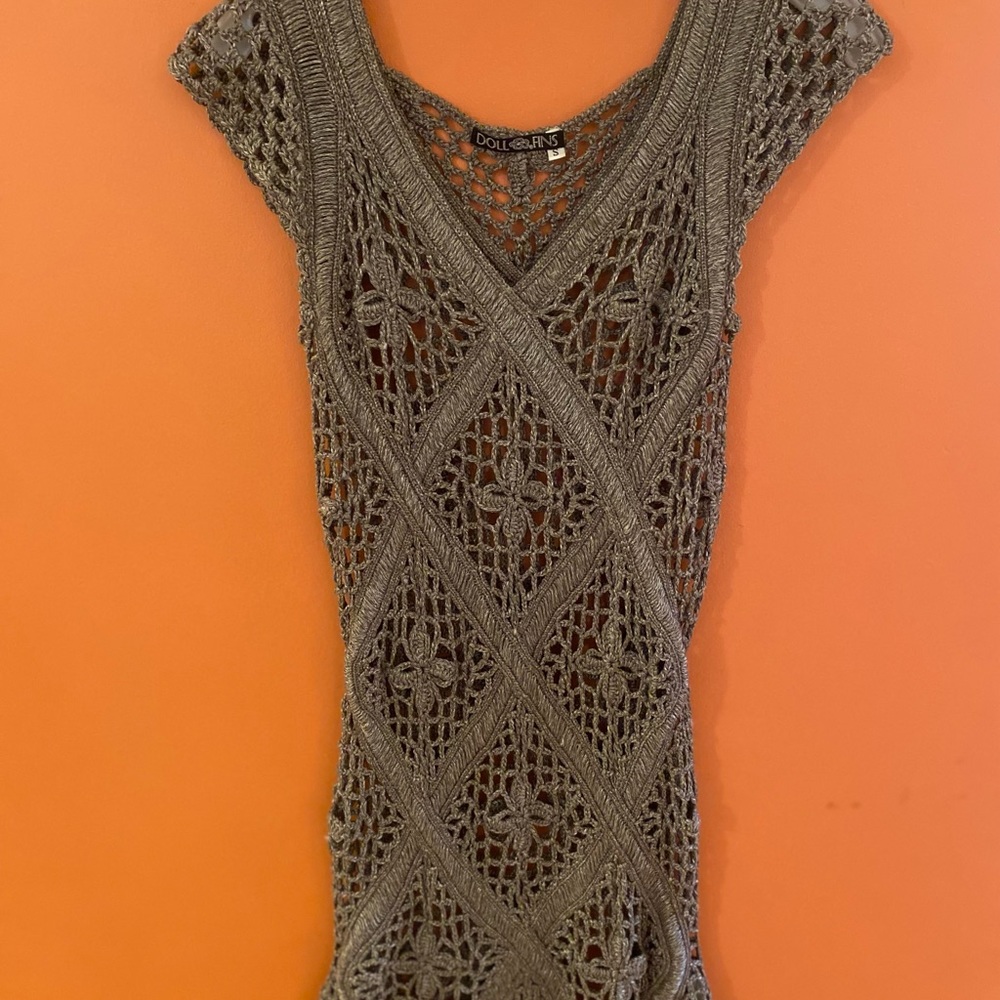 Doll Fins Crochet Dress NWOT